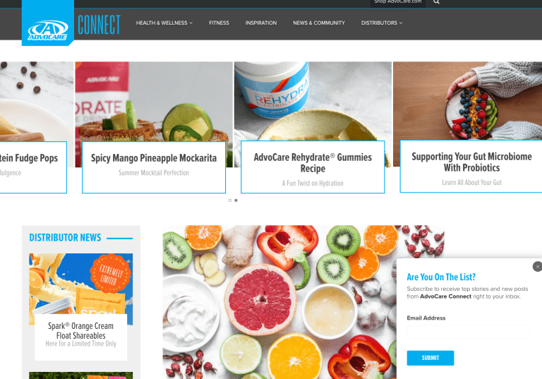AdvoCare Connect – WordPress Website and Content